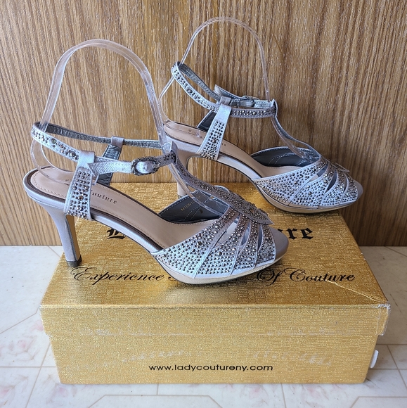 NWB Lady Couture Midnight Pewter Platform Dressy Heels Size EU37/US6.5 - Picture 4 of 12